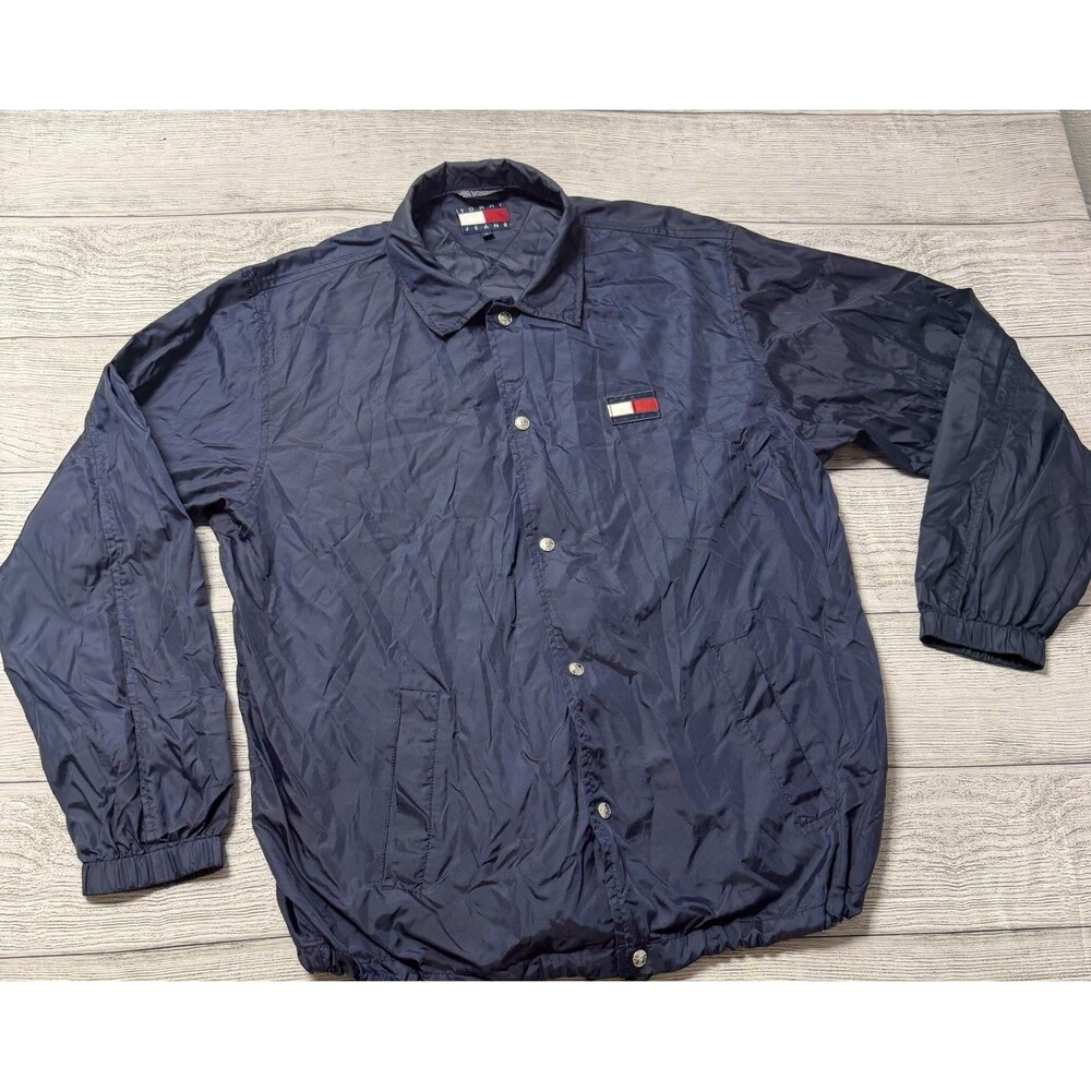 Tommy Hilfiger Jeans Windbreaker Jacket Mens M Blue Navy Vintage 90s 206